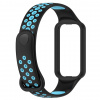 Silikónový perforovaný náhradný náramok pre Xiaomi Smart Band 8 Active a Redmi Band 2 Farebný variant: čierna s modrou