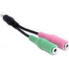 Delock adaptér Mini Jack(M) -> 2x Mini Jack(F), 12 cm 65344