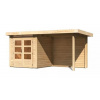 drevený domček KARIBU KANDERN 1 + prístavok 235 cm vrátane zadnej steny (23607) natur LG3529