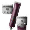 Andis AGCB Super Brushless + CeramicEdge propagačná sada č 7FC - tichý, profesionálny holiaci strojček s 2 keramickými čepeľami - Burgundsko