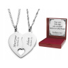 Náhrdelník STRIEBORNÝ SRDCE je rozdelené PRE DVOCH + RYTCA (Náhrdelník STRIEBORNÝ SRDCE je rozdelené PRE DVOCH + RYTCA)