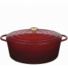 Litinový hrnec oválný Provence 35 cm tmavě červený - Küchenprofi (Litinový Hrnec na pečení Provence oválný 35 cm tmavě červený - Küchenprofi)