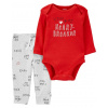 CARTERS CARTER'S Set 2dielny tepláky, body dl. rukáv Red Words chlapec NB/ veľ. 56