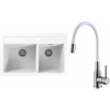 Set Alveus (dřez Atrox 50 White 11 + baterie Mintas Bílá/Kartáčovaná ocel) SETA25072