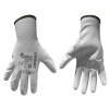 Ochranné rukavice bílé z pletené bavlny, polomáčené v PU, velikost 9