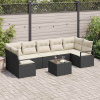 Sada zahradních pohovek 8 pcs Černá, krémová 55 x 55 x 37 cm Černá 3346297