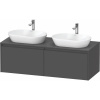 DURAVIT Ketho 2 závesná skrinka pod dve umývadlá na dosku, 2 zásuvky, 1400 x 550 x 459 mm, grafit matný, K24888B49490000