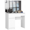 Toaletný stolík so zrkadlom CLP P-2/SL 900x600 ľavý, biely