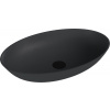 Polysan BANERA OVAL umývadlo na dosku, liaty mramor, 60x40cm, antracit mat, 14397.51