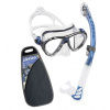 Set maska+šnorchl Cressi BIG EYES EVOLUTION & ALPHA ULTRA DRY, modrý