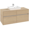 VILLEROY & BOCH Collaro závesná skrinka pod umývadlo na dosku (umývadlo v strede), 4 zásuvky, 1200 x 500 x 548 mm, Nordic Oak, C07000VJ
