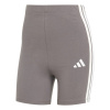 adidas Essentials 3-Stripes Biker Shorts Womens Grey Stra/White 12 (M)