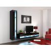 Obývacia stena Vigo NEW 8 (čierna/čierny lesk)