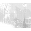 ZUTY Bodkovanie - MILENCI NA MOSTE A PADAJÚCI SNEH Rámovanie: vypnuté plátno na rám, Rozmer: 40x50 cm