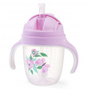 BabyOno učiaca fľaša so slamkou Kvety 240 ml