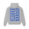 ProteinaCo Oversized Heavy mikina - Protein gang - Gray with blue Vyber veľkosť: L