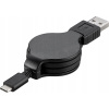 PremiumCord ku31cn1bk USB 3.1 C/M - USB 2.0 A/M, charging a sync navíjecí, 1m