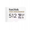 SanDisk MicroSDXC karta 512GB High Endurance (R:100/W:40 MB/s, C10, U3, V30) + adaptér (SDSQQNR-512G-GN6IA)