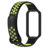 Silikónový perforovaný náhradný náramok pre Xiaomi Smart Band 8 Active a Redmi Band 2 Farebný variant: čierna so zelenou