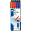 Staedtler popisovač fóliou Lumocolor® non-permanent pen 316 316 B10 červená, modrá, zelená, čierna, oranžová, purpurová; 316 B10