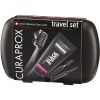 CURAPROX Travel set Black Is White zubná kefka, 2x medzizubná kefka stromčeková, zubná pasta 10 ml,