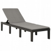 Záhradné lehátko - Vidaxl Deckchair s vankúšom, plastom, antracitou (Vidaxl Deckchair s vankúšom, plastom, antracitou)