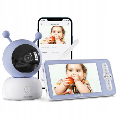 Opatrovateľka BOIFUN Baby 2S WiFi 1080P biela (Elektronická rotačná kamera 2MP 4X Zoom)