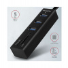 AXAGON hub USB-A / HMA-CR3A / USB 3.2 Gen1 / 3x USB-A / MicroSD/SD / kovové tělo / 0,2m (HMA-CR3A)