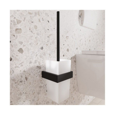 STEINBERG 460 súprava na čistenie toalety, nástenná verzia, matná čierna/biela, 4602903S