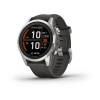 Garmin fenix 7S Pro Solar, Silver Stainless Steel, Graphite Band