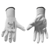 Ochranné rukavice bílé z pletené bavlny, polomáčené v PU, velikost 10