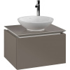 VILLEROY & BOCH Legato závesná skrinka pod umývadlo na dosku (umývadlo v strede), 1 zásuvka, 600 x 500 x 380 mm, Truffle Grey, B56700VG