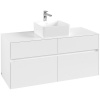 VILLEROY & BOCH Collaro závesná skrinka pod umývadlo na dosku (umývadlo v strede), 4 zásuvky, 1200 x 500 x 548 mm, White Matt, C04100MS