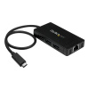 STARTECH 3Port USB C Hub GbE C to A - Power Adapt, STARTECH 3Port USB C Hub GbE C to A - Power Adap HB30C3A1GE