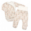 2-dielna sada body zap. bokom + polodupačky, Baby Nellys, Sweet Candy - krémová, veľ. 62, 62 (2-3m)