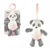 Tulilo závesná plyšová hračka s melódiou Macko Panda 24 cm ružový