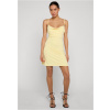 Ladies Mini Waterfall Neckline Dress - paleyellow XL
