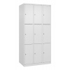 Skriňa uzamykateľná C+P Cabo-Plus, 3 oddelenia, 900 x 500 x 1850 mm, biela