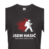 Hasičské tričko Som hasič. Keď utekám, utekaj za mnou, Barva Černá, Velikost 5XL, Canvas Pánské tričko s krátkým rukávem Bezvatriko.cz 0199