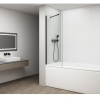 Polysan Fisa Vaňová zástena 70x150 cm, čierna matná, číre sklo FS1072-B