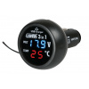 Voltmeter s USB nabíjačkou a teplomerom