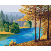 Maľovanie podľa čísel Rieka tečúca v lese, 40x50 cm, vypnuté plátno na rám (6045241)