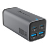 Stolová nabíjačka FORCELL F-ENERGY GaN III 2x USB-C + 2x USB-A PD QC4.0 SFC2.0 5A 100W sivá (VT-51)