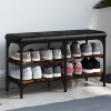 Lavička na topánky dymový dub 82x32x47 cm kompozitné drevo-ForU-835159