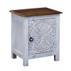 Sanu Babu Nočný stolík z mangového dreva, ručné rezby, 50x35x65cm (7W)