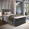 Textilomanie Čalúnená posteľ boxspring GLORIEN VELVET 90x200 cm sivá Matrac: Matrac Bonell pružinový