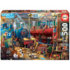 Puzzle Train Station Mysterious Educa 500 dielov + lepidlo Fix EDU18481