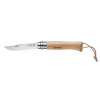 Opinel OPI VRI N°08 Inox rukoväť buk+kožený povrázok