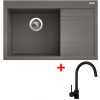 Sinks Rim 780 L Truffle + Vitalia, čierna, matná