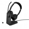 Jabra 25599-999-889 sluchátka / náhlavní souprava Sluchátka s mikrofonem Kabelový a bezdrátový Přes hlavu Kancelář / call centrum Bluetooth Nabíjecí podstavec Černá